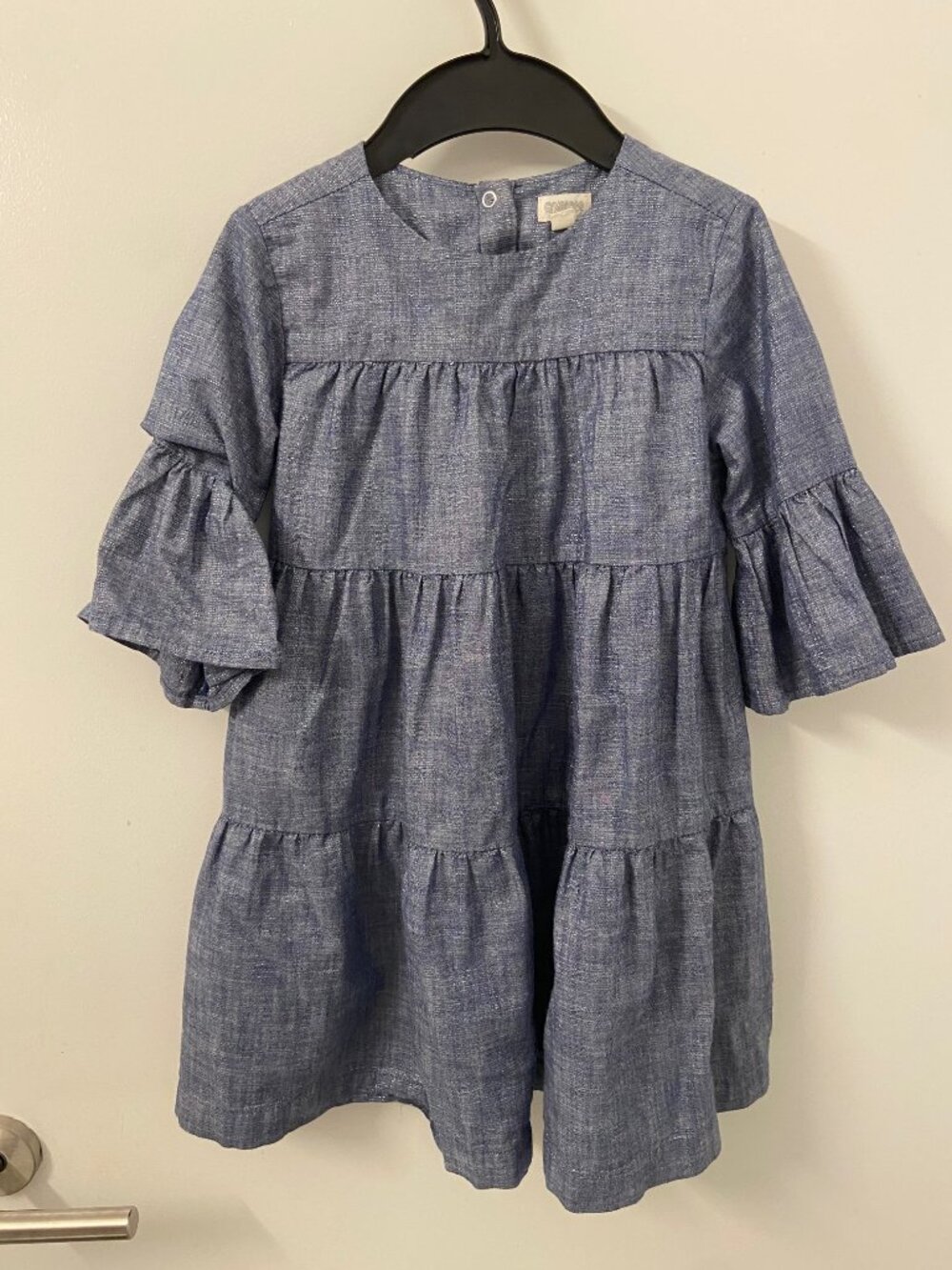Gymboree dress blue with a sheen through silver thread